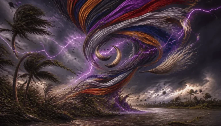A cinematic illustration of a fierce windstorm.